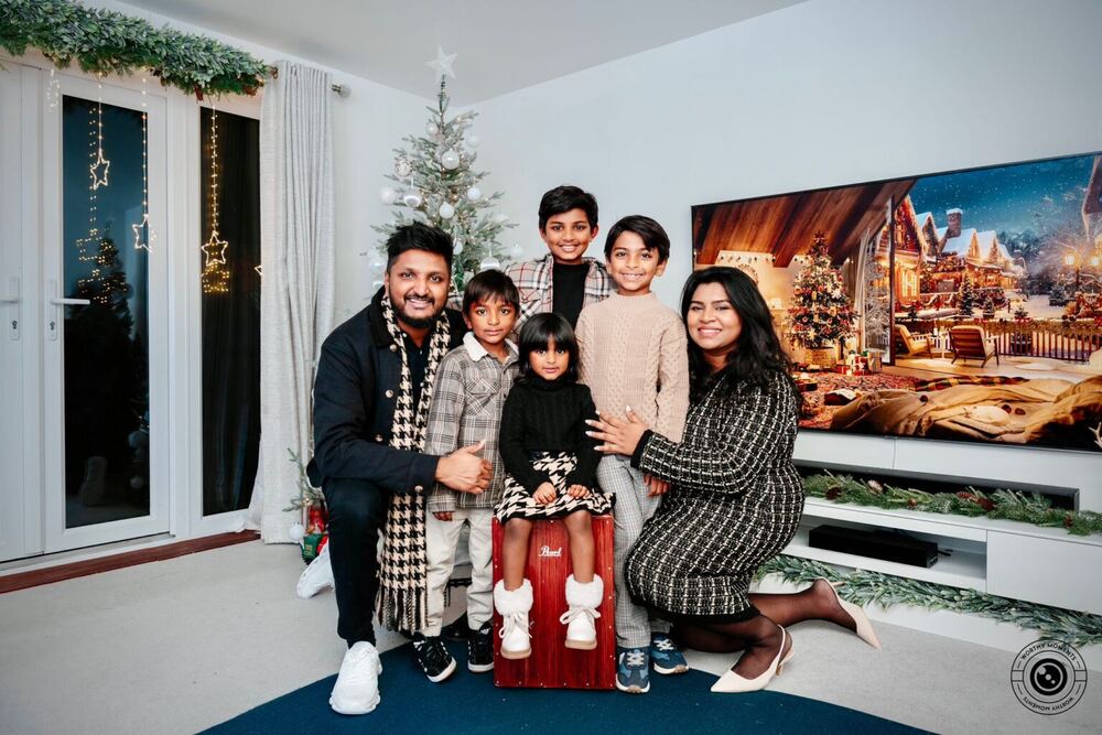 Pastor Jeswin Samuel with his family