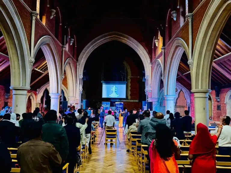 The congregation celebrating the New Year together